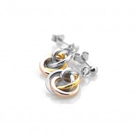 Calm Rose & Yellow Plated Earrings DE389 