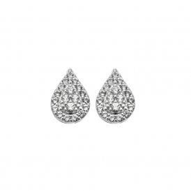 GLIMMER TEARDROP WHITE TOPAZ STUDS DE736