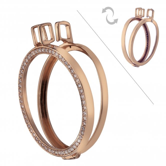 Hot Diamonds Reverisble Rose Plated 33mm Keeper EK008 