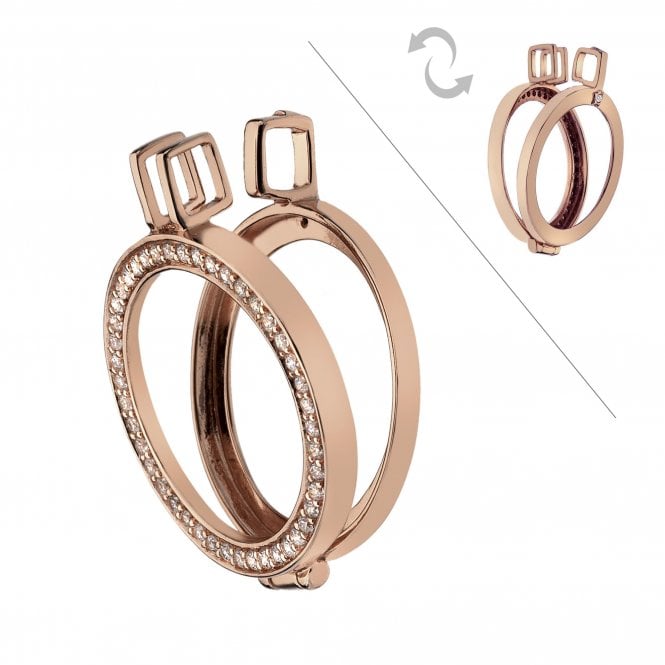 Hot Diamonds Reversible Rose Plated 25mm Keeper EK007 