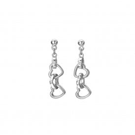 Trio Triple Heart Stud Earrings E902