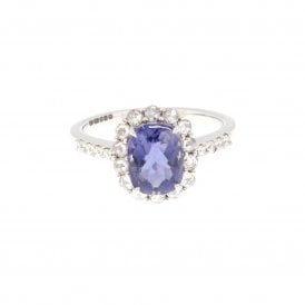 1.73 Carat with 0.63ct Natural Diamonds 18ct White Gold Ring