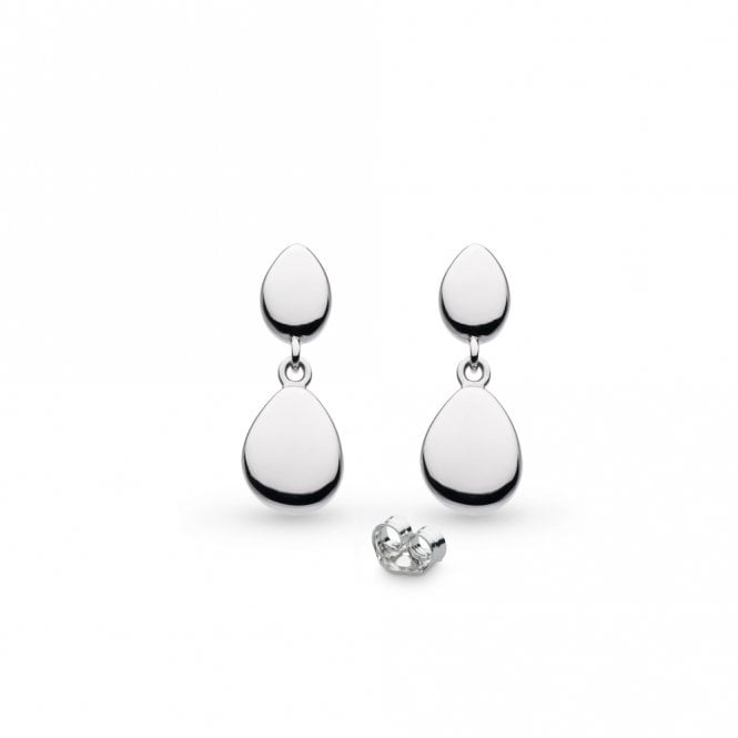 Kit Heath Jewellery Coast Pebble Double Droplet Stud Drop Earrings 60186RP