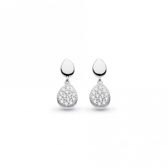 Kit Heath Jewellery Coast Pebble Glisten Pavé Drop Earrings 60188CZ