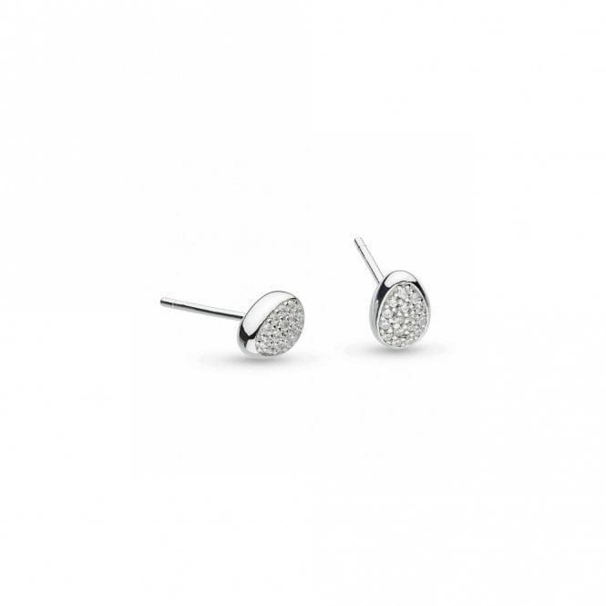 Kit Heath Jewellery Coast Pebble Glisten Pavé Stud Earrings 30188CZ