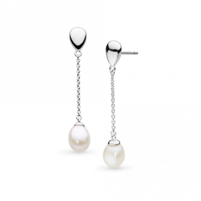 Kit Heath Jewellery Coast Pebble Pearl Chain Stud Drop Earrings 50169FP