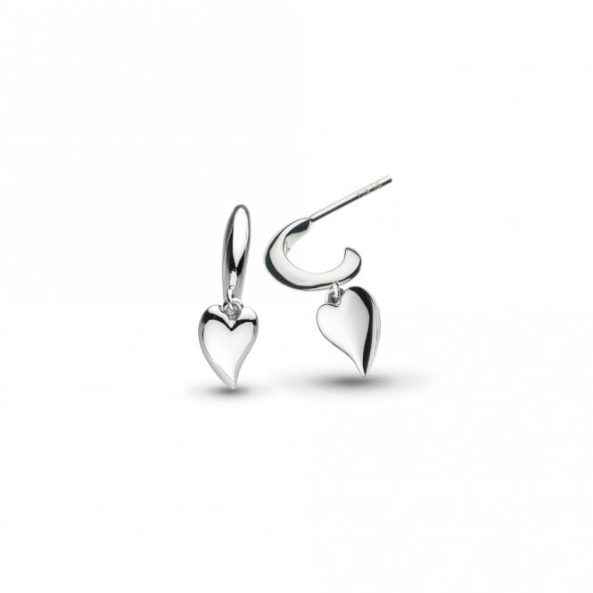 Kit Heath Jewellery Desire Kiss Mini Heart Semi Hoop Stud Drop Earrings 60BKRP