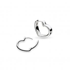 Love Silver Heart Hoop Earrings 60534RP