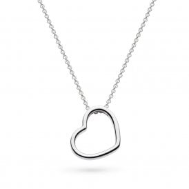 Love Silver Heart Outline Necklace 90533RP