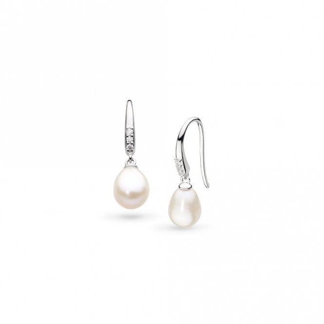 Kit Heath Jewellery Revival Classic Pearl Glitz CZ Drop Earrings 50425FPC