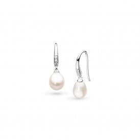 Revival Classic Pearl Glitz CZ Drop Earrings 50425FPC