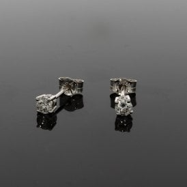 0.40 Carat 9ct White Gold Stud Earrings