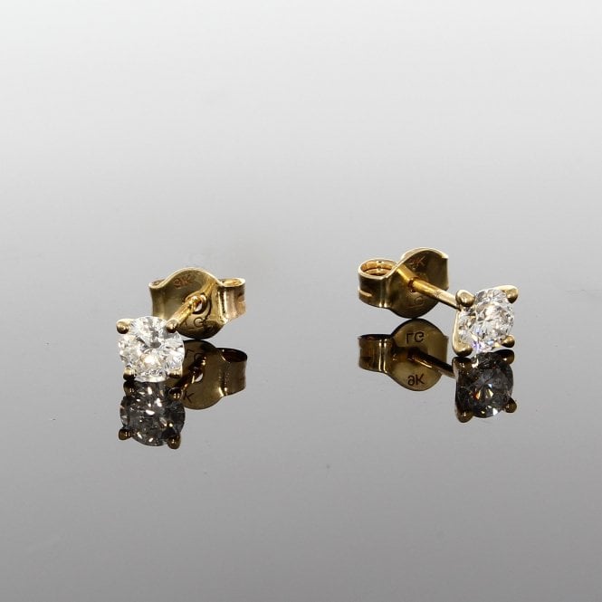 Lab Grown Diamond 0.64ct 9ct Yellow Gold Stud Earrings