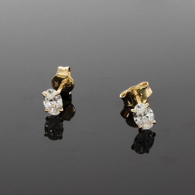 Lab Grown Diamond 0.79ct Oval 9ct Yellow Gold Stud Earrings