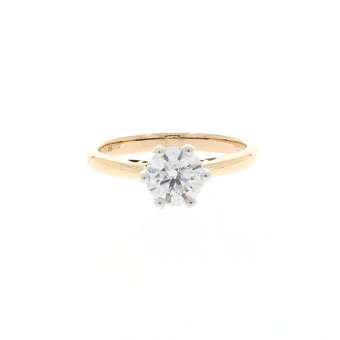 Lab Grown Diamond 1.00 Carat D - E Colour VS1 Clarity Yellow Gold Ring