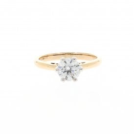 1.00 Carat D - E Colour VS1 Clarity Yellow Gold Ring