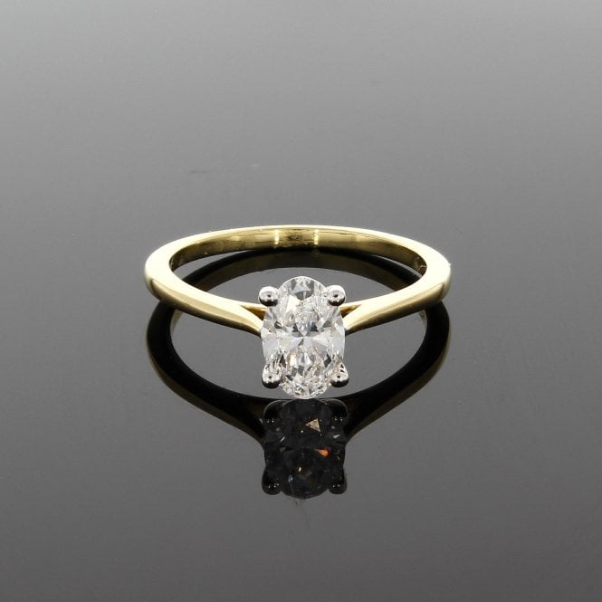 Lab Grown Diamond 1.00ct Oval Cut 9ct Yellow Gold Ring