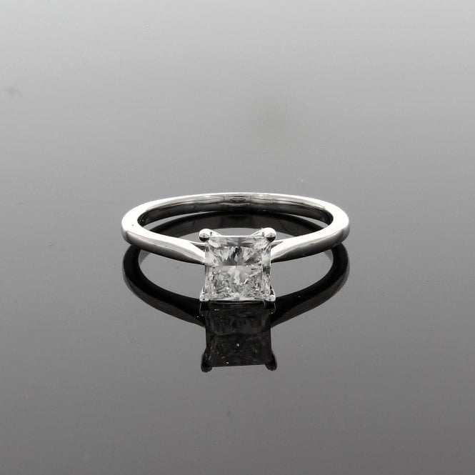 Lab Grown Diamond 1.00ct Princess Cut 9ct White Gold Solitaire Ring