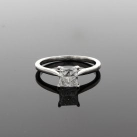 1.00ct Princess Cut 9ct White Gold Solitaire Ring