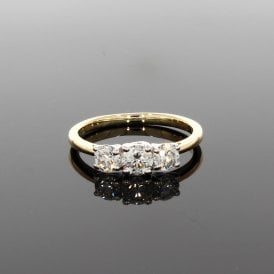 1.05ct Three Stone 9ct Yellow Gold Ring