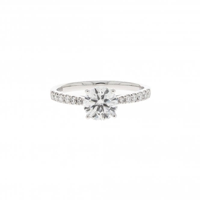 Lab Grown Diamond 1.06 Carat with 0.20ct Shoulders Platinum Ring