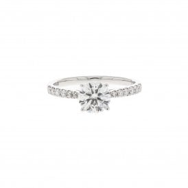 1.06 Carat with 0.20ct Shoulders Platinum Ring