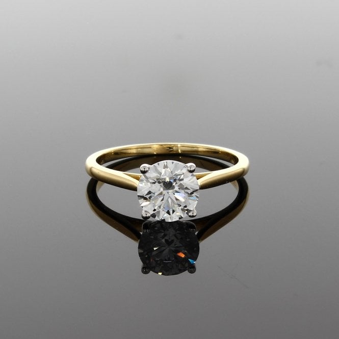 Lab Grown Diamond 1.50ct Brilliant Cut 18ct Yellow Gold Solitaire Ring