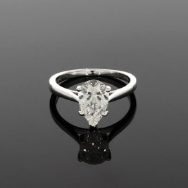 1.54ct Pear Cut Platinum Solitaire Ring