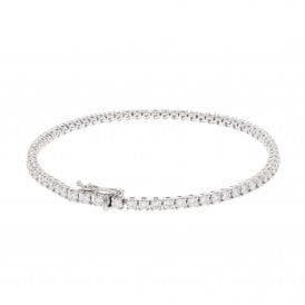 9ct White Gold Tennis Bracelet