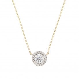 9ct Yellow Gold Halo Pendant