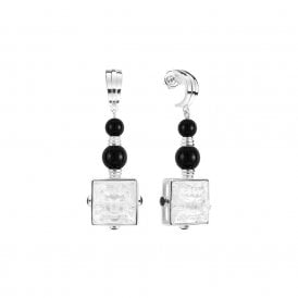Arethuse Masque De Femme Earrings Clear Silver Black (10445100)