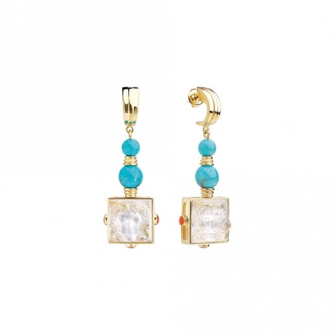 Lalique Arethuse Masque De Femme Earrings Vermeil (10389400)