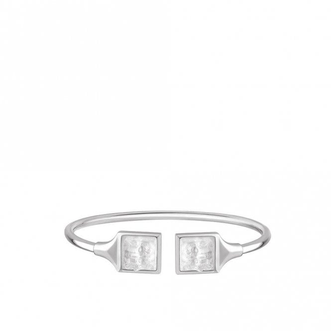 Lalique Arethuse Masque De Femme Flexible Bangle Silver & Clear Large (10692900)