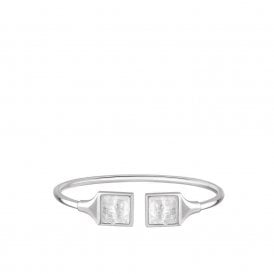 Arethuse Masque De Femme Flexible Bangle Silver & Clear Large (10692900)