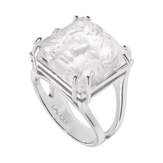 Lalique Arethuse Masque De Femme Ring Clear (10379000) Size 51 (US 5 1/2)
