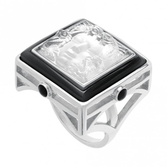 Lalique Arethuse Ring Black & Clear (10444500) Size 51 (US 5 1/2)