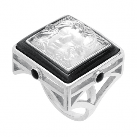 Arethuse Ring Black & Clear (10444600) Size 53 (US 6 1/2)