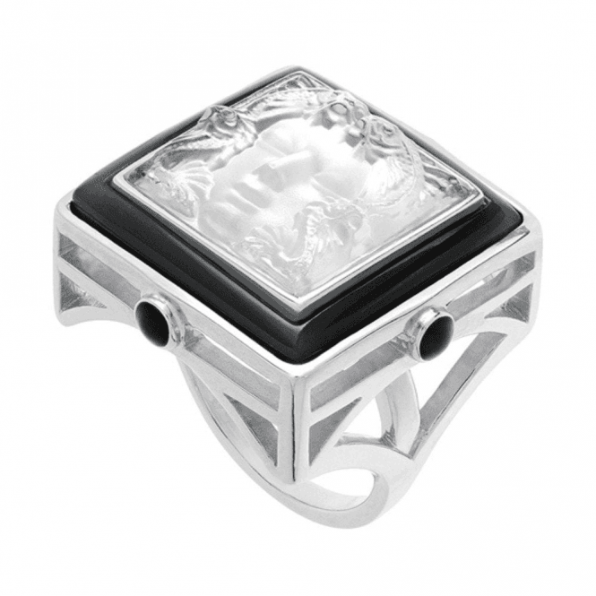 Lalique Arethuse Ring Black & Clear (10444900) Size 59 (US 8 3/4)