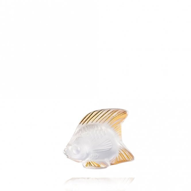 Lalique Fish Clear & Gold Stamped (10685100)