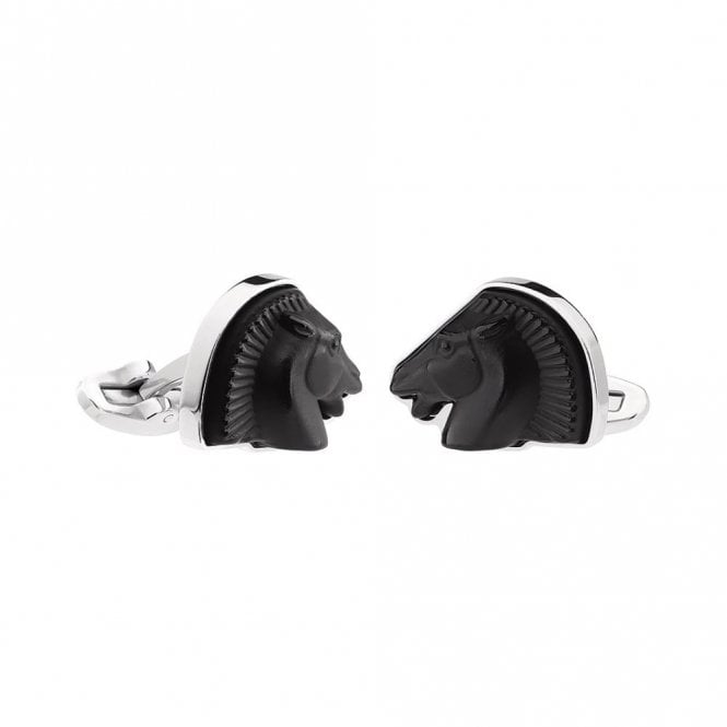 Lalique Mascottes Cheval Horse Cufflinks Black (10604500)