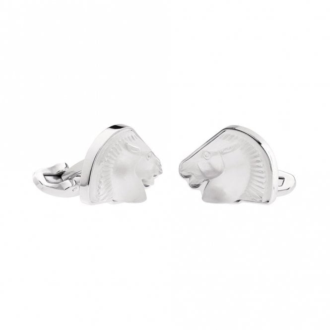 Lalique Mascottes Cheval Horse Cufflinks Clear (10604400)