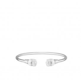Muguet flexible Clear Crystal Silver Bangle 10692700 L Size