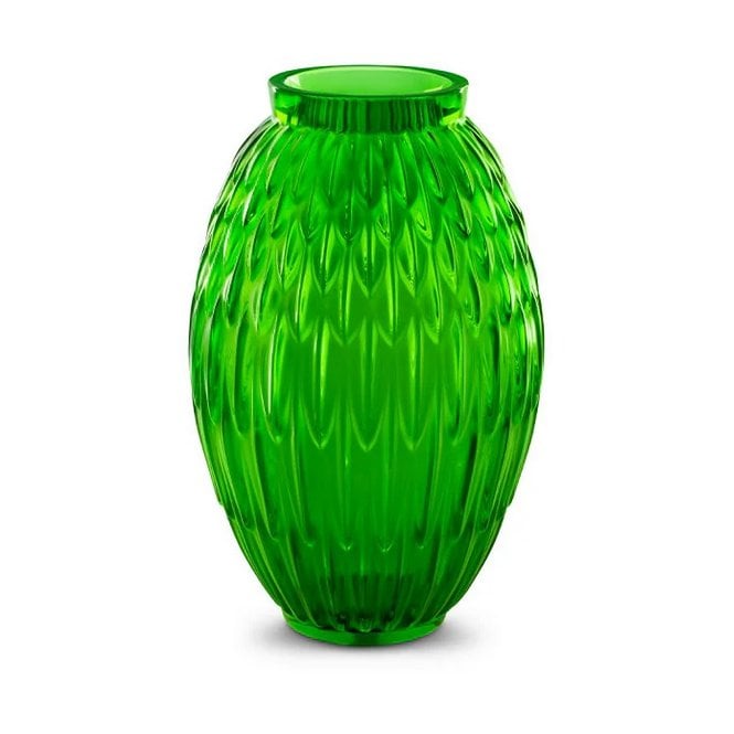 Lalique Plumes Green Meadow Vase (10758500)