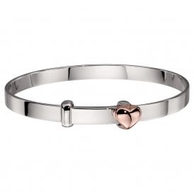 Fleur Rose Gold Plated Heart Bangle LSB0212