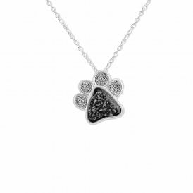 Paw Print Pendant with Fine Crystals EW-P-133