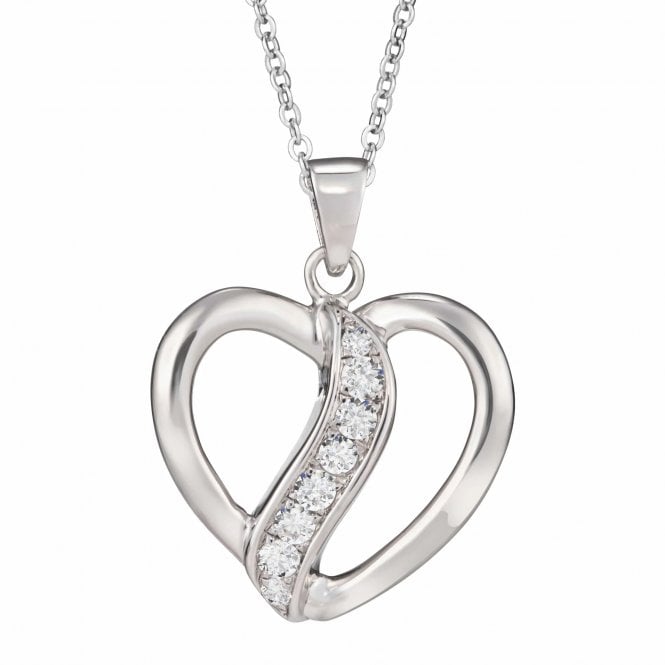 Memorial / Ashes Jewellery Self-fill Broken Heart Pendant with Crystals EW-SFP-1116