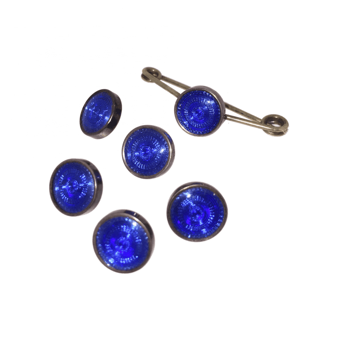 Mens Accessories Vintage Silver and Enamel Shirt Dress Stud Set