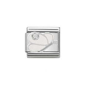 Classic Link "White Butterfly" Silver & CZ 330305-08