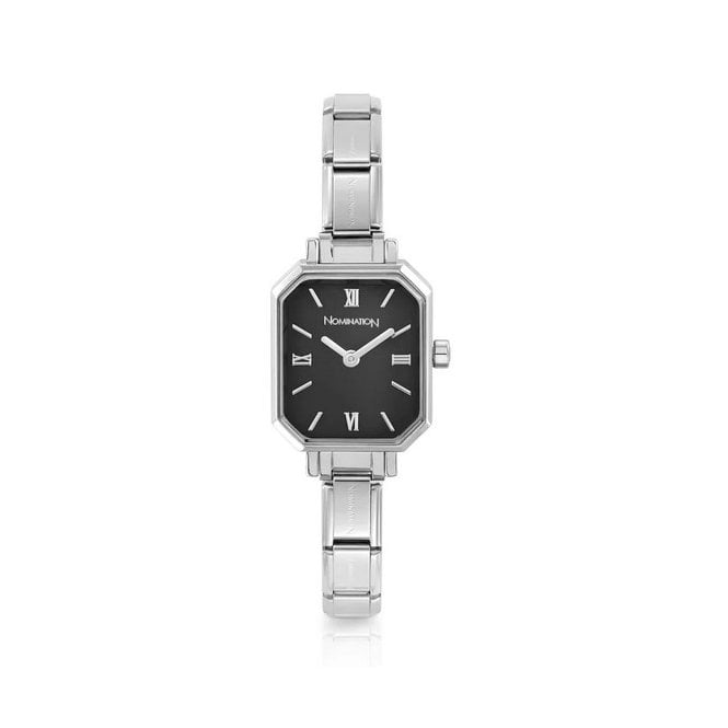 Nomination Classic Paris Rectangular Black Dial Watch 076037-012 