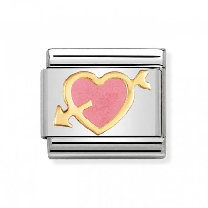 Nomination Composable Classic Gold Pink Heart Arrow Charm 030253/01